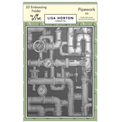 Lisa Horton Crafts 3D Embossing Folder - Pipework